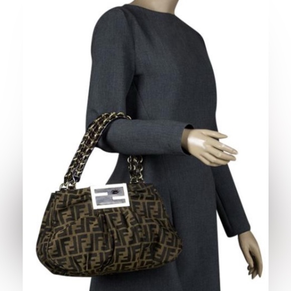 FENDI Zucca MIA Large  Bag. Like new condition.full inclusion . Authentic w/COA - Picture 3 of 16